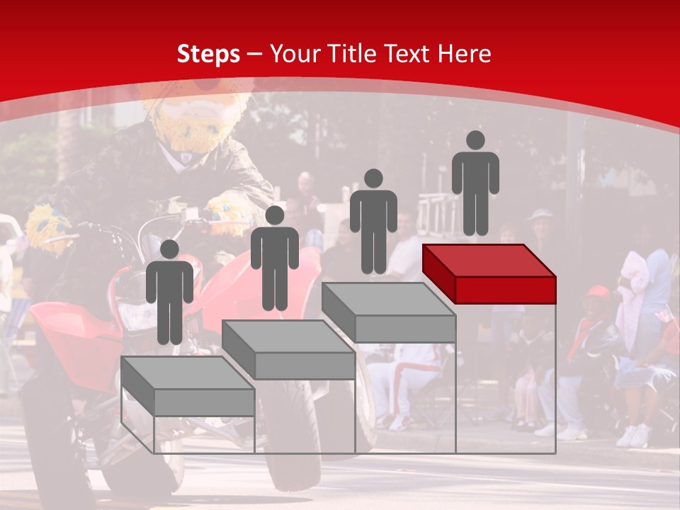 A Person Riding A Motorcycle With A Mascot On The Back Of It PowerPoint Template
