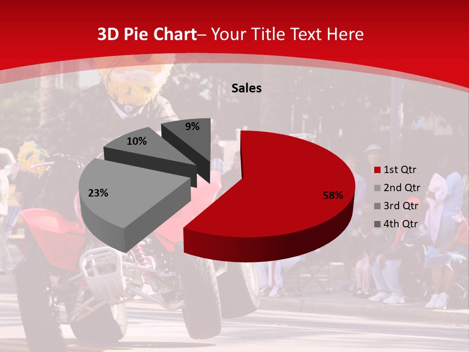 A Person Riding A Motorcycle With A Mascot On The Back Of It PowerPoint Template