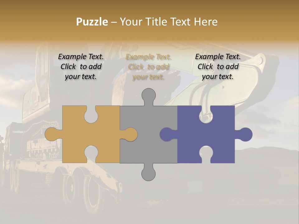 Green Excavator On A Platform PowerPoint Template