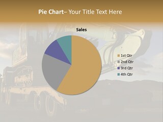 Green Excavator On A Platform PowerPoint Template