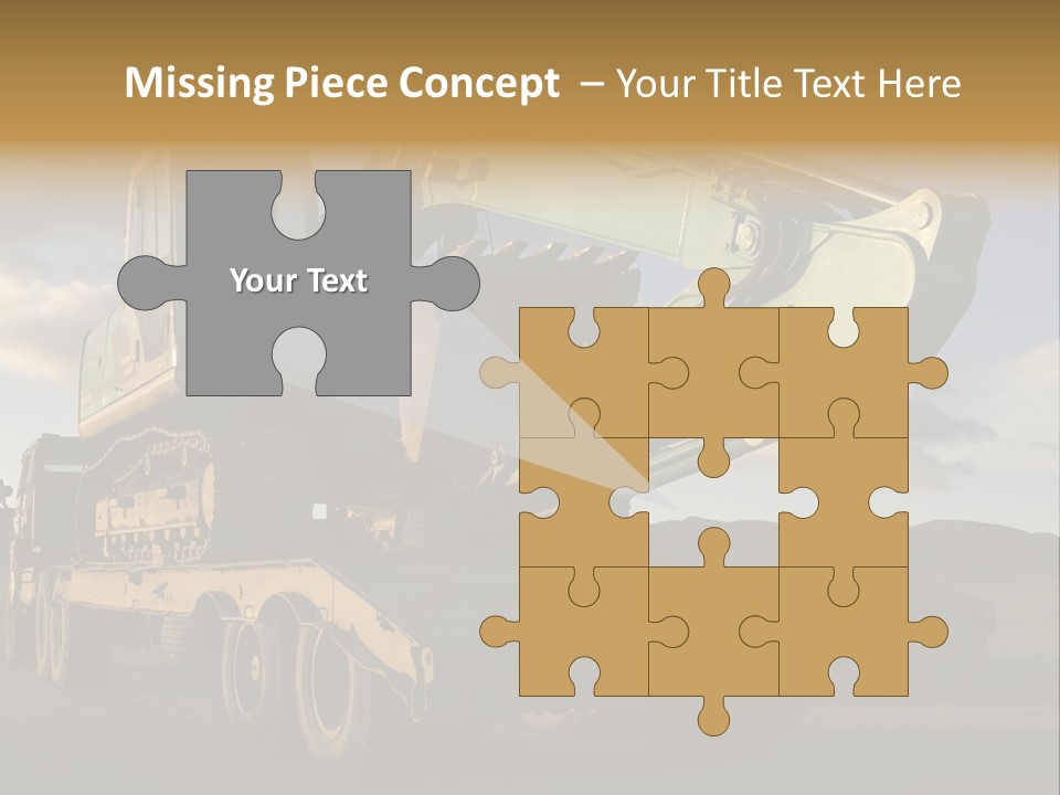 Green Excavator On A Platform PowerPoint Template