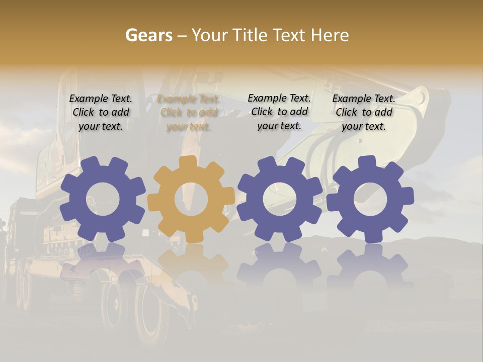 Green Excavator On A Platform PowerPoint Template