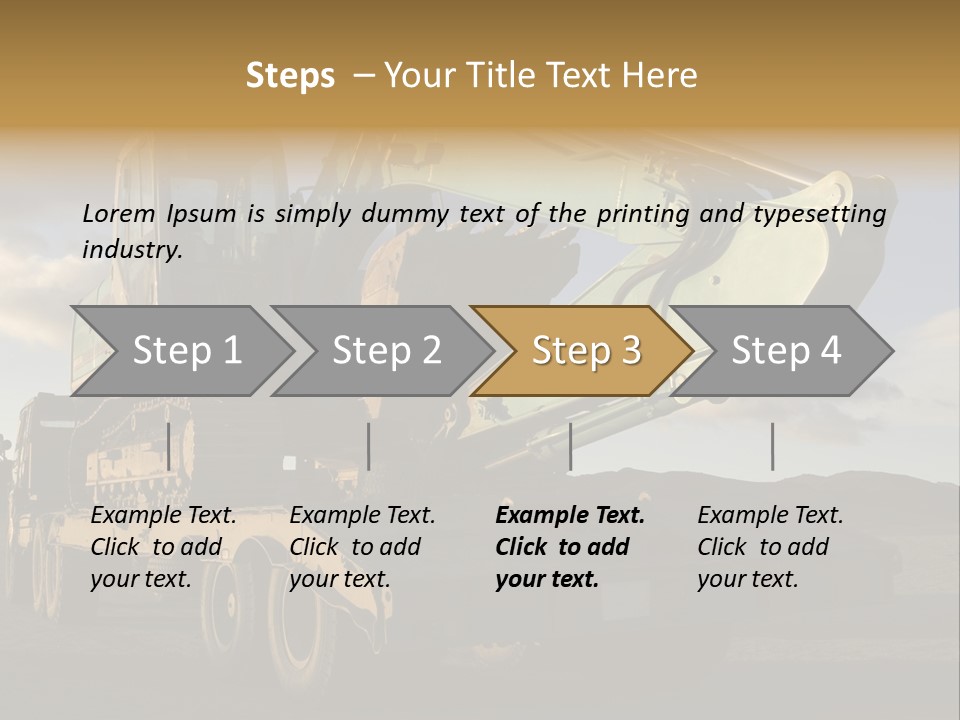 Green Excavator On A Platform PowerPoint Template