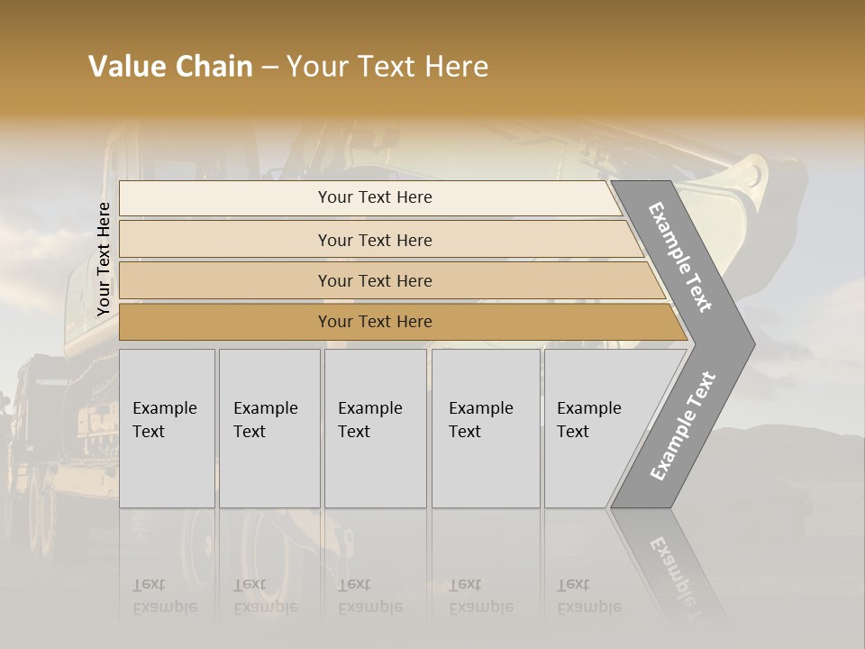 Green Excavator On A Platform PowerPoint Template