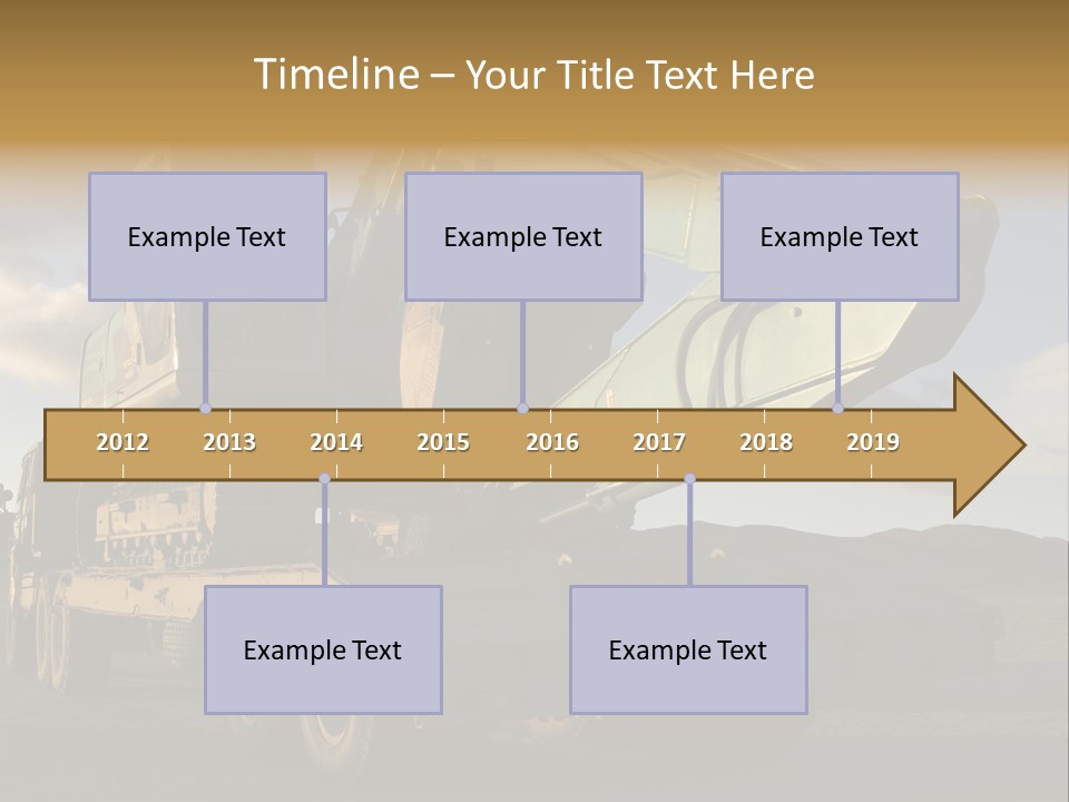Green Excavator On A Platform PowerPoint Template