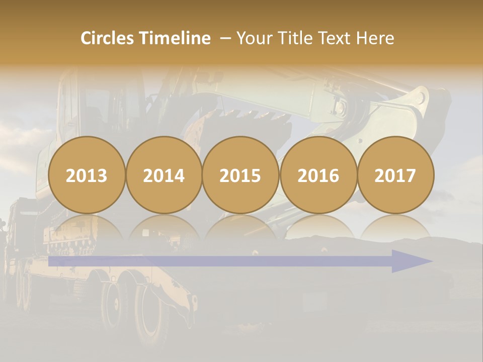 Green Excavator On A Platform PowerPoint Template