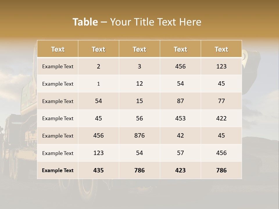 Green Excavator On A Platform PowerPoint Template