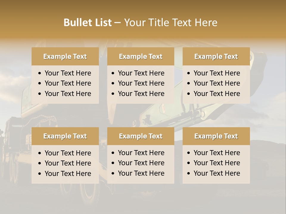 Green Excavator On A Platform PowerPoint Template