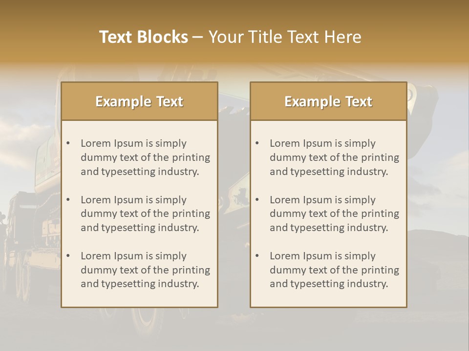 Green Excavator On A Platform PowerPoint Template