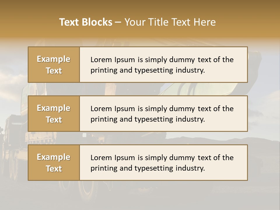 Green Excavator On A Platform PowerPoint Template
