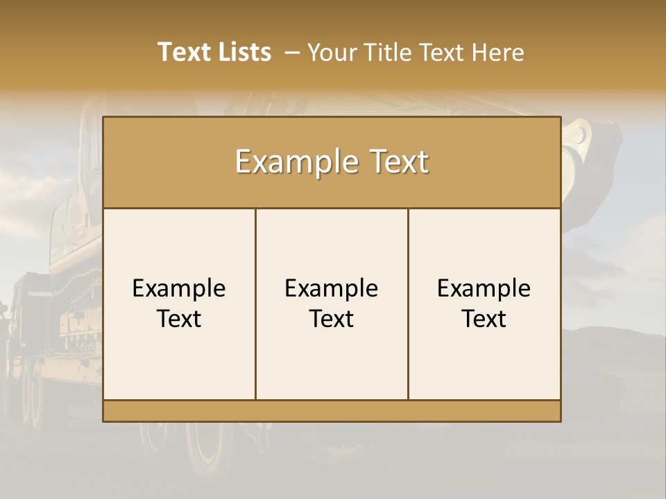 Green Excavator On A Platform PowerPoint Template