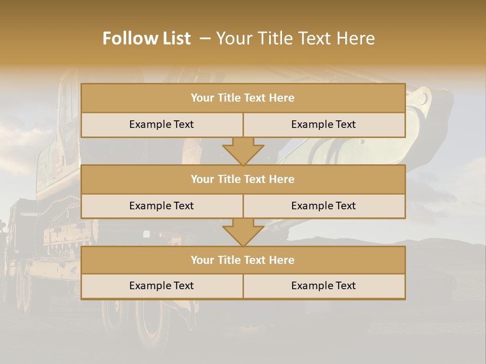 Green Excavator On A Platform PowerPoint Template