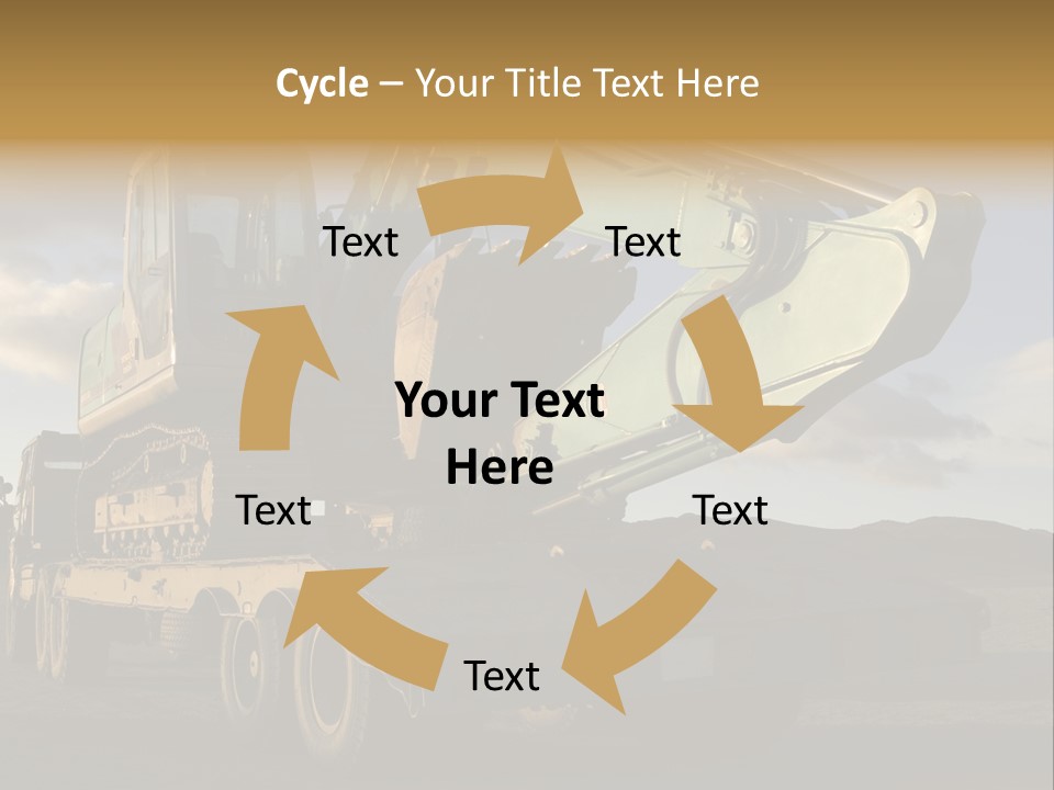 Green Excavator On A Platform PowerPoint Template