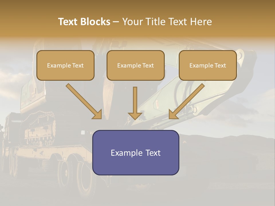Green Excavator On A Platform PowerPoint Template
