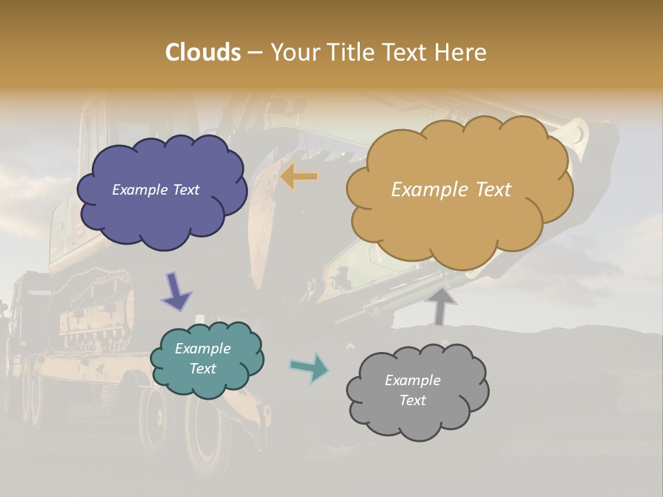 Green Excavator On A Platform PowerPoint Template