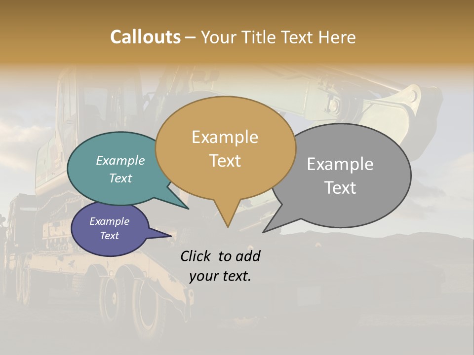 Green Excavator On A Platform PowerPoint Template