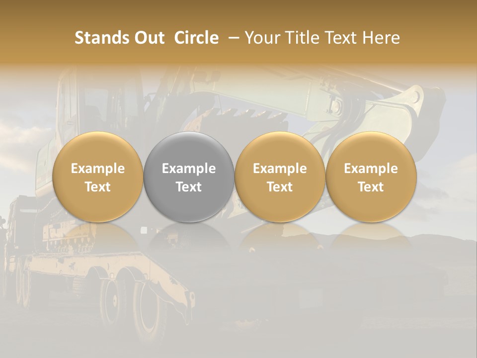 Green Excavator On A Platform PowerPoint Template