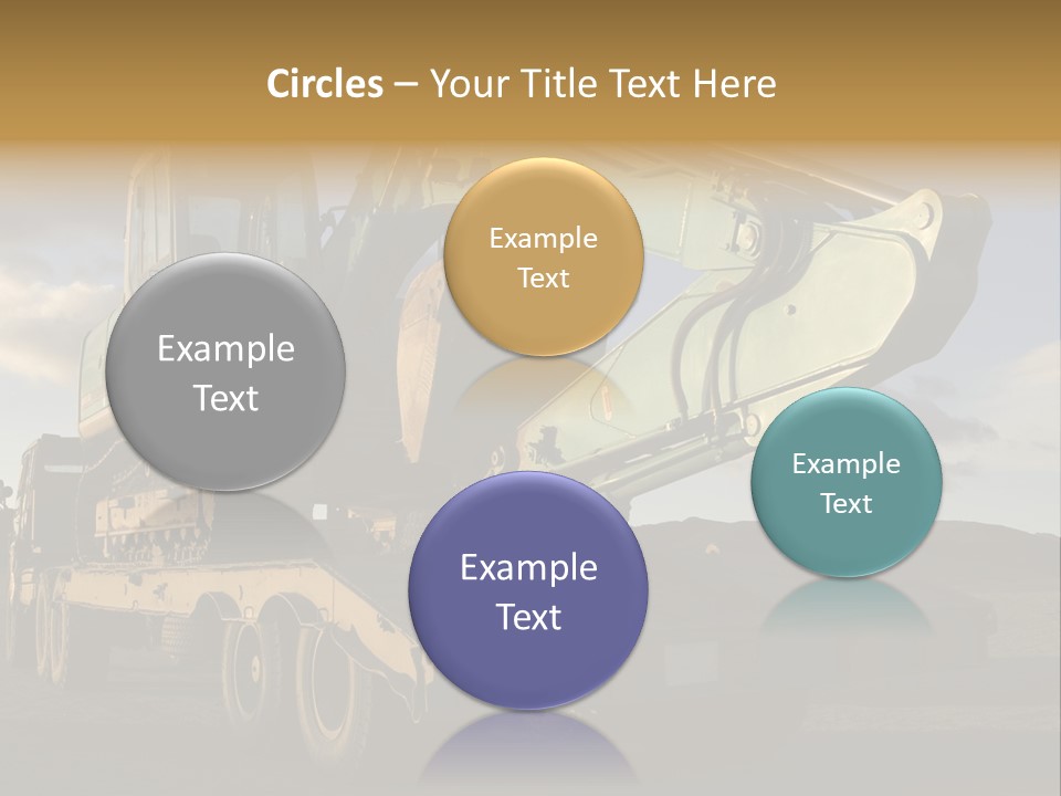 Green Excavator On A Platform PowerPoint Template