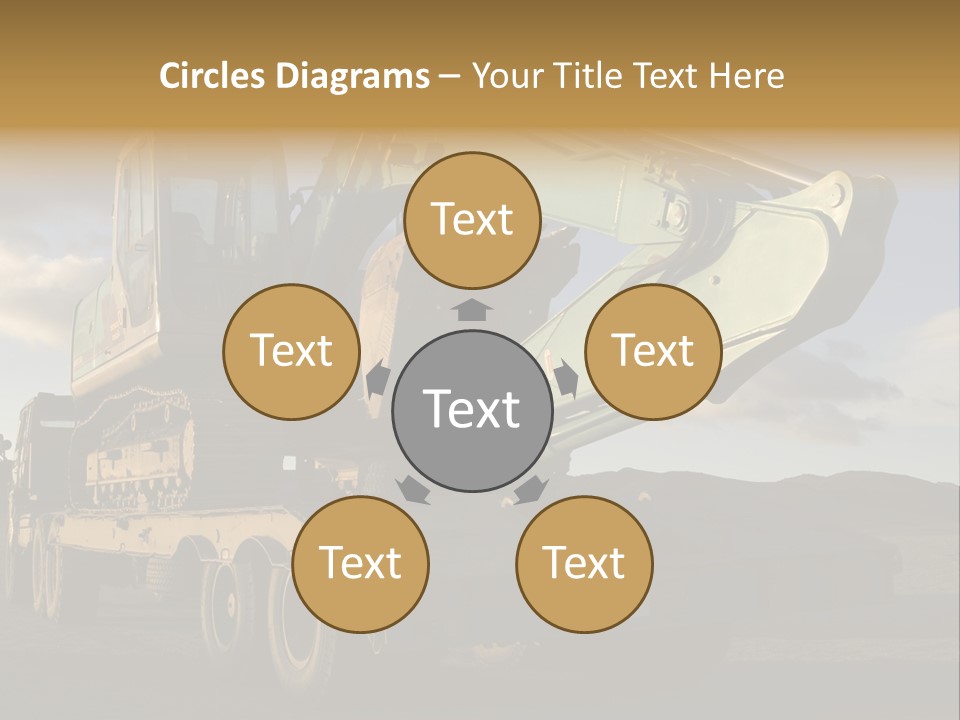 Green Excavator On A Platform PowerPoint Template