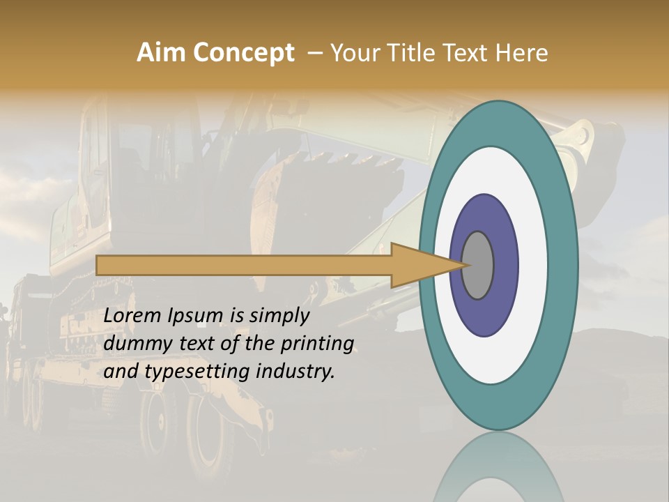 Green Excavator On A Platform PowerPoint Template