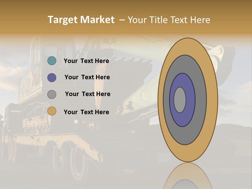 Green Excavator On A Platform PowerPoint Template