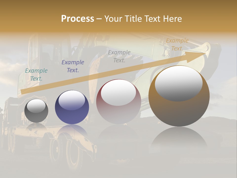 Green Excavator On A Platform PowerPoint Template