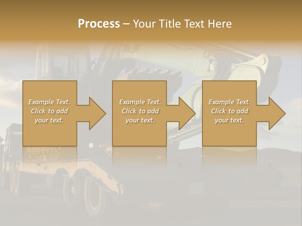 Green Excavator On A Platform PowerPoint Template