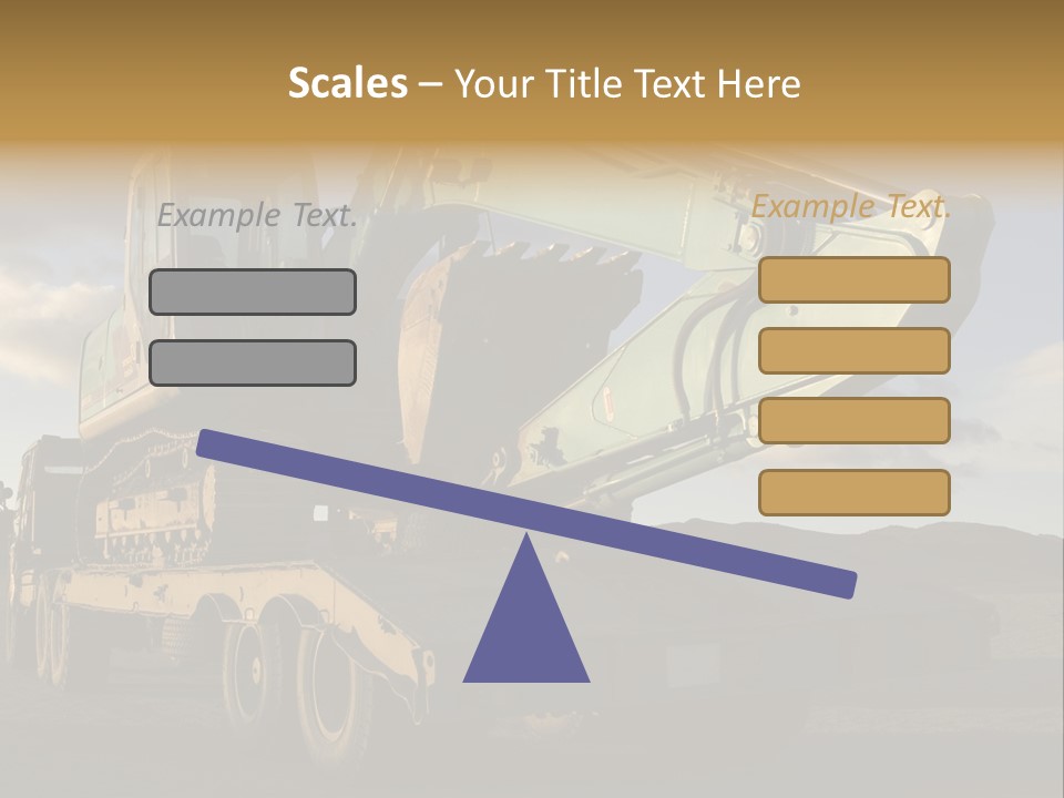 Green Excavator On A Platform PowerPoint Template