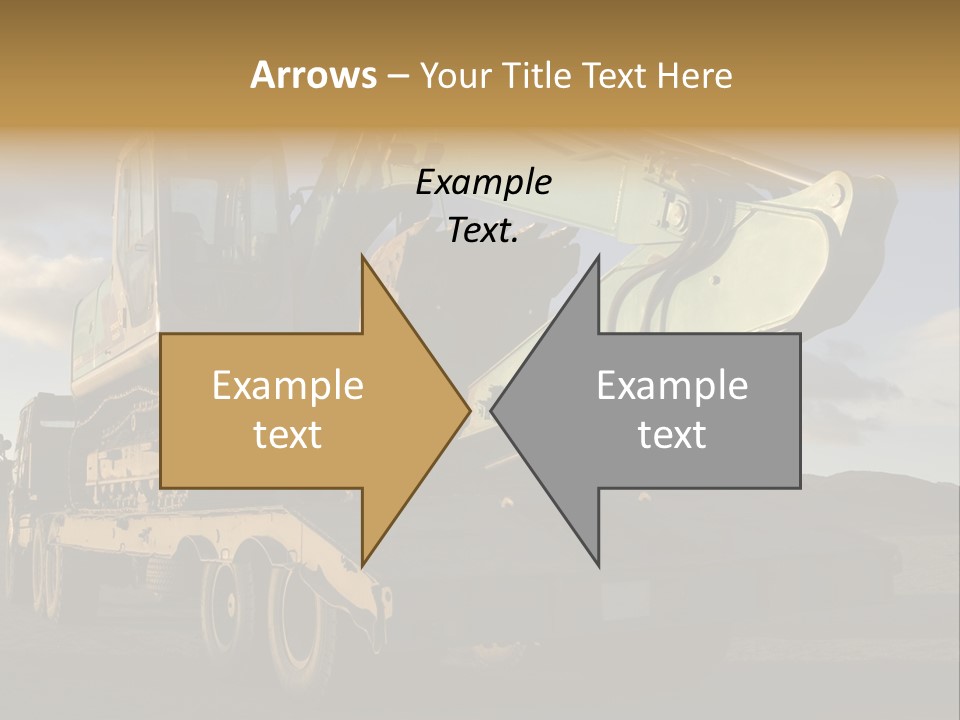 Green Excavator On A Platform PowerPoint Template
