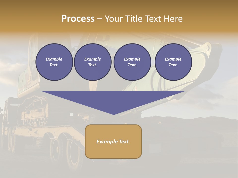 Green Excavator On A Platform PowerPoint Template