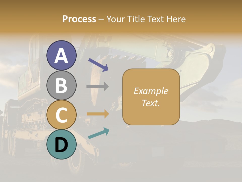Green Excavator On A Platform PowerPoint Template