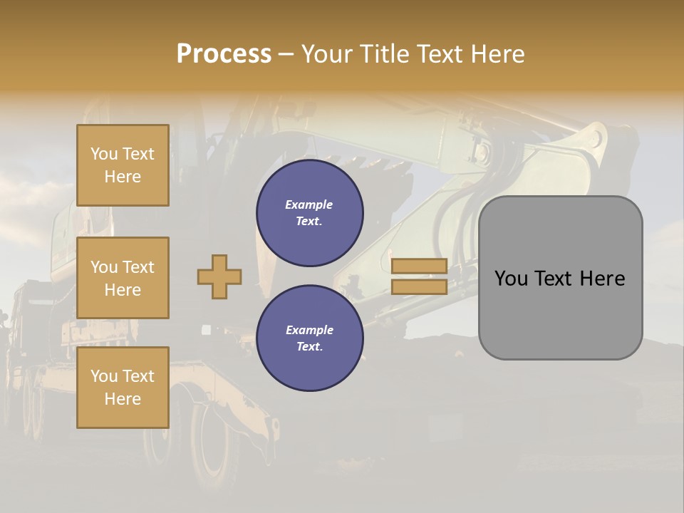 Green Excavator On A Platform PowerPoint Template