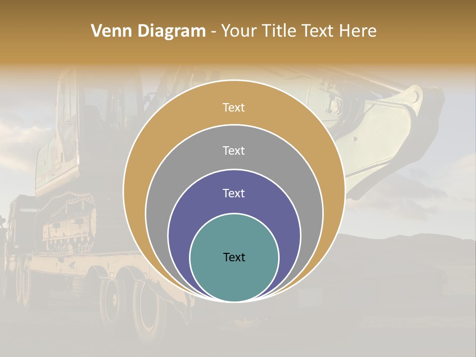 Green Excavator On A Platform PowerPoint Template