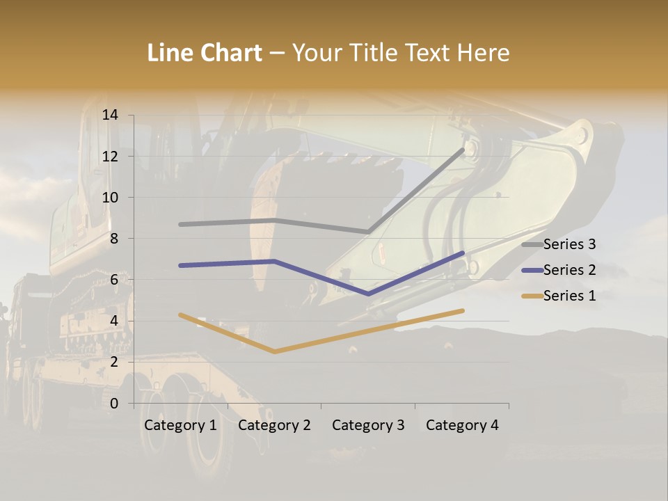 Green Excavator On A Platform PowerPoint Template
