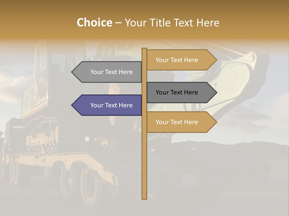 Green Excavator On A Platform PowerPoint Template