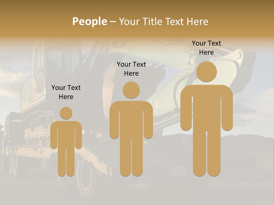 Green Excavator On A Platform PowerPoint Template