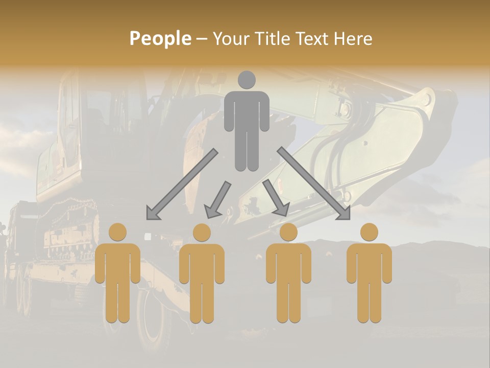 Green Excavator On A Platform PowerPoint Template