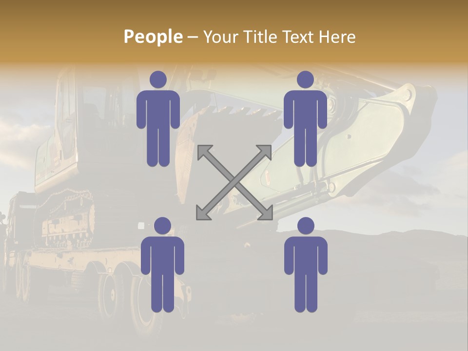 Green Excavator On A Platform PowerPoint Template