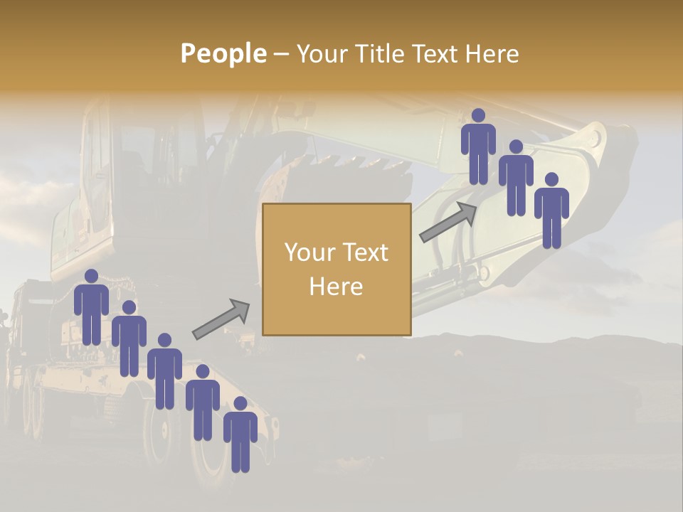 Green Excavator On A Platform PowerPoint Template