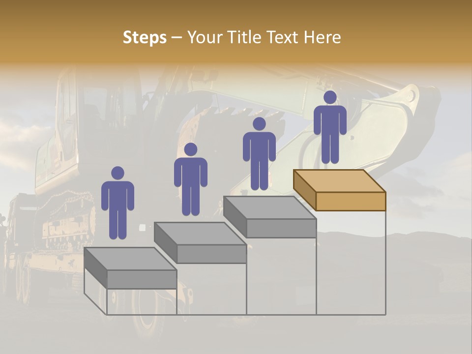 Green Excavator On A Platform PowerPoint Template