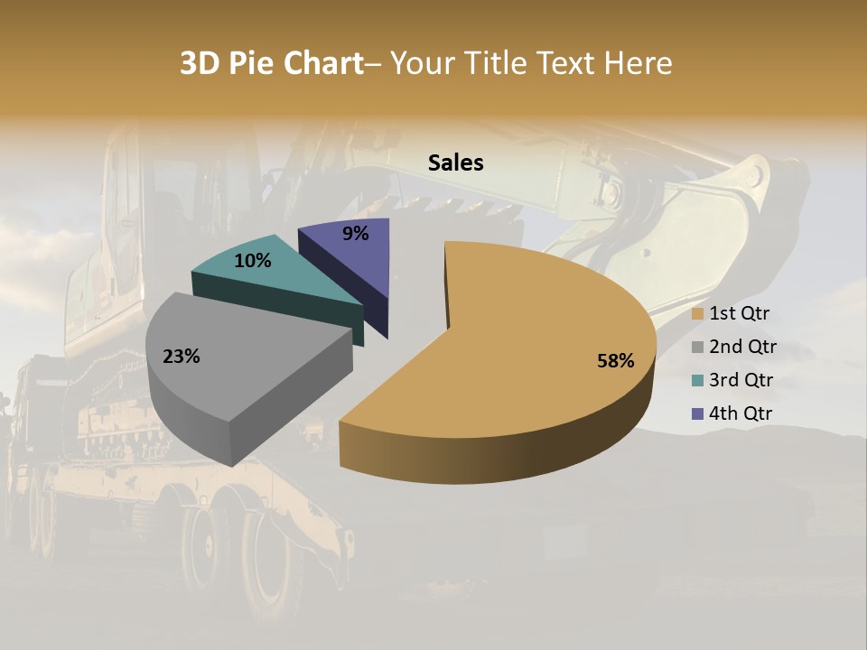 Green Excavator On A Platform PowerPoint Template
