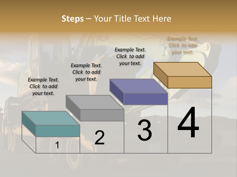 Green Excavator On A Platform PowerPoint Template