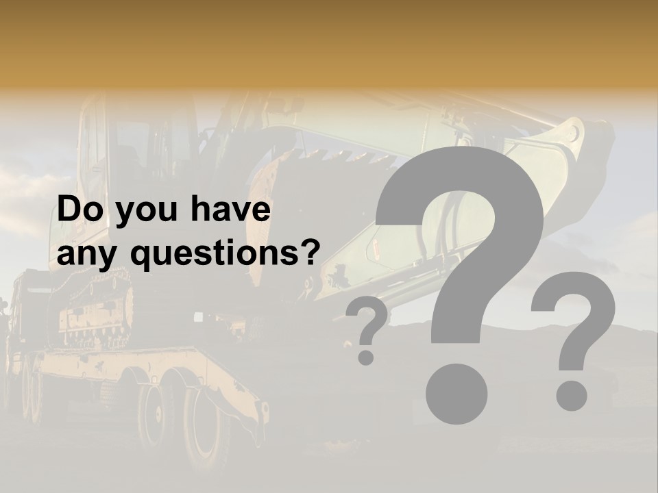 Green Excavator On A Platform PowerPoint Template