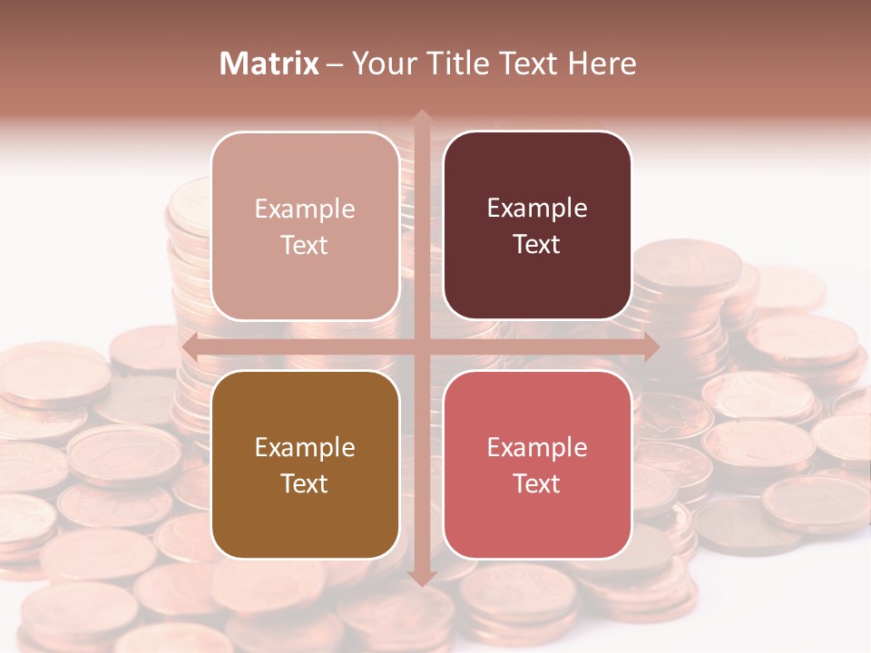 Pile Coins Isolated On White PowerPoint Template