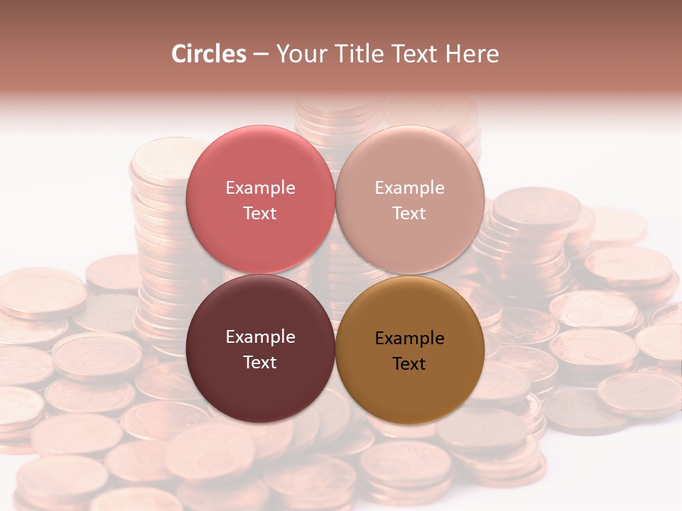 Pile Coins Isolated On White PowerPoint Template