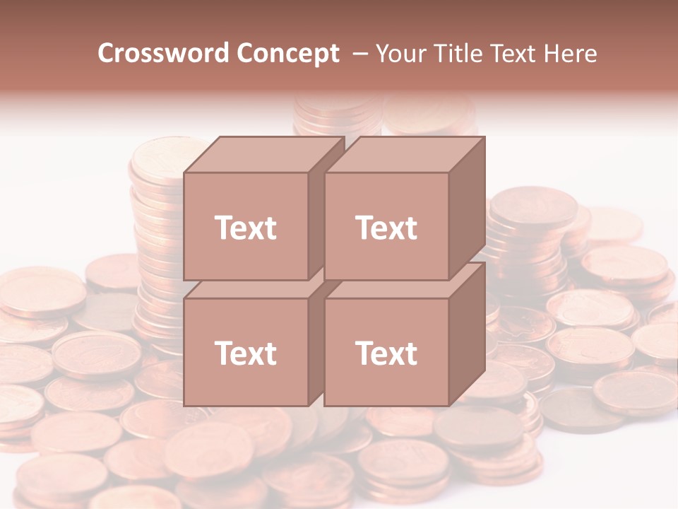 Pile Coins Isolated On White PowerPoint Template