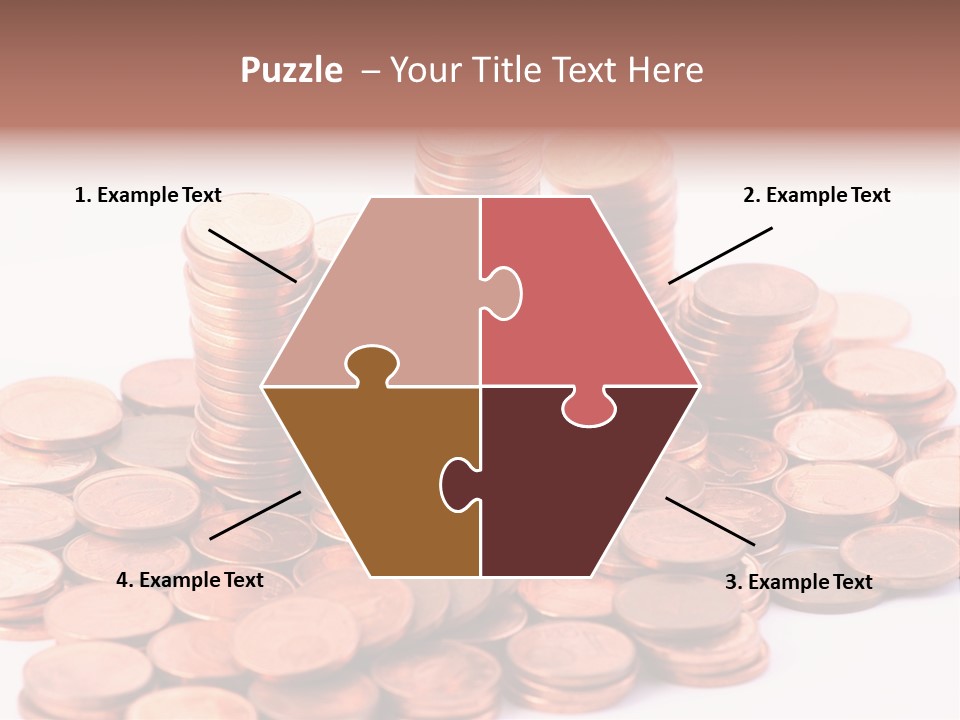 Pile Coins Isolated On White PowerPoint Template