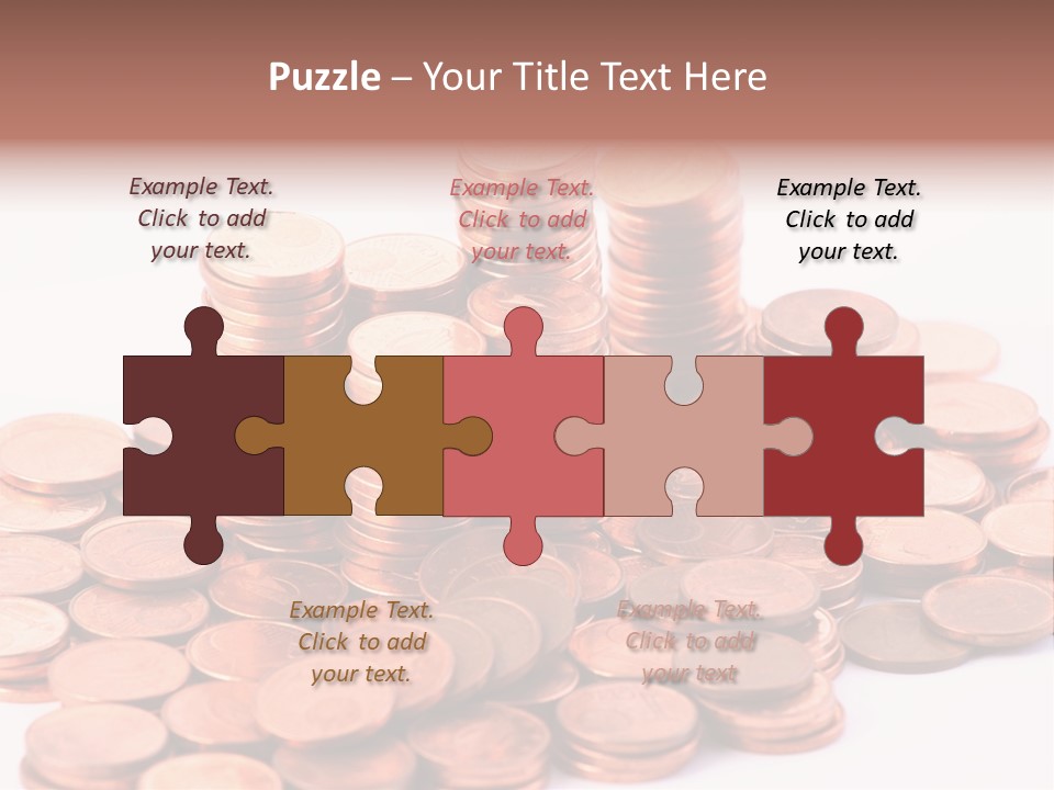 Pile Coins Isolated On White PowerPoint Template