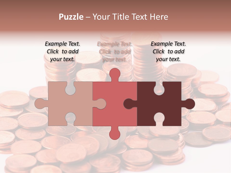 Pile Coins Isolated On White PowerPoint Template