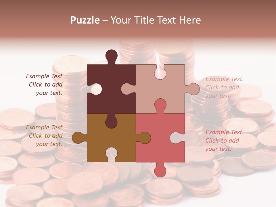 Pile Coins Isolated On White PowerPoint Template